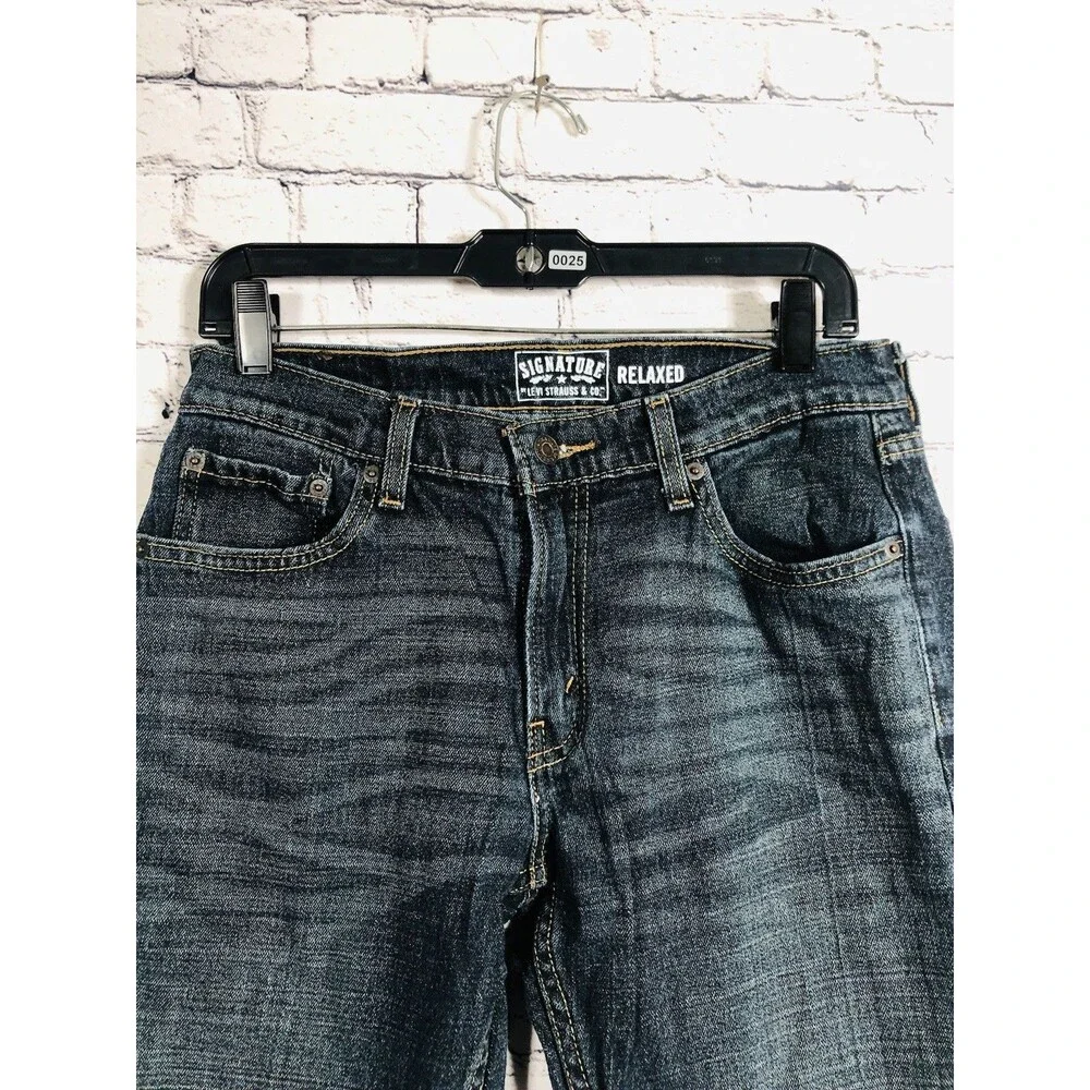 Signature by Levi Strauss & Co. Men Relaxed Fit Stretch Dark Wash Jeans W30 L32